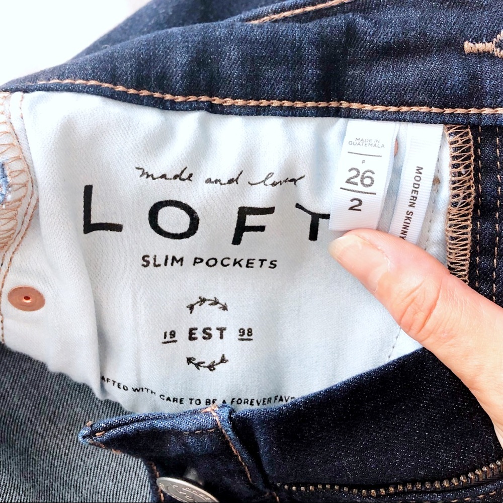 NWOT LOFT Slim Pocket Modern Skinny Jeans Dark Indigo - Picture 6 of 9